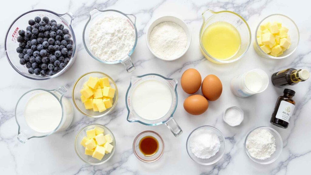 bakery style blueberry muffins Ingredients 