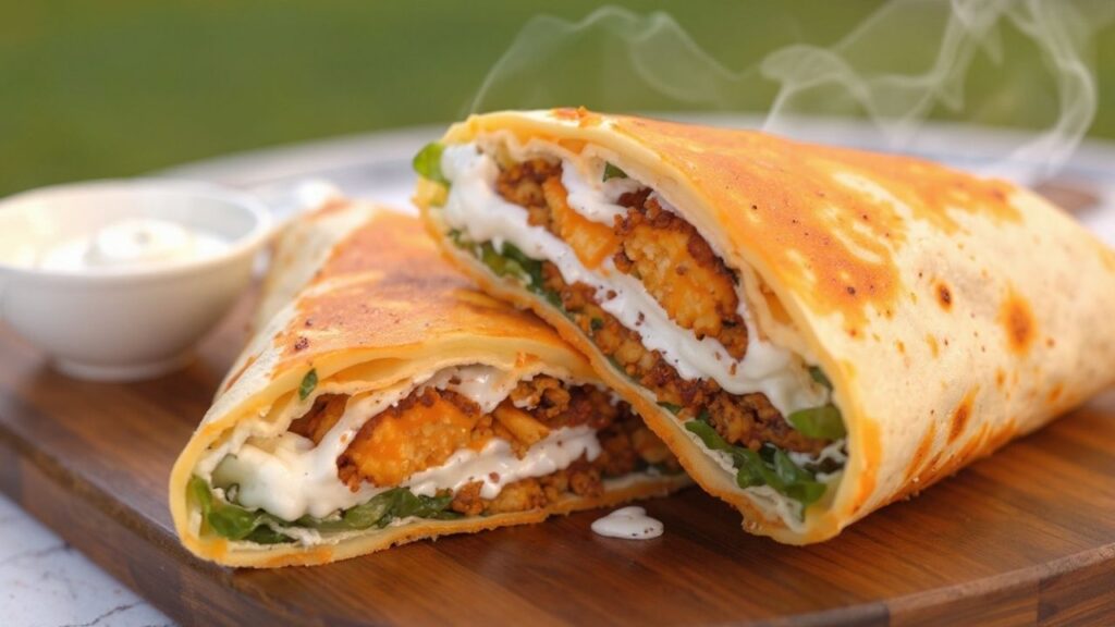 chicken recipes, air fryer recipes, wrap recipes, quick dinner ideas, easy lunch, crispy chicken, folded wrap, family friendly meals, weeknight dinners, comfort food (5)