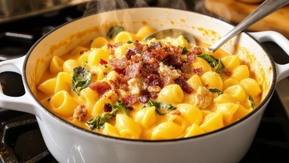 creamy tuscan chicken pasta soup